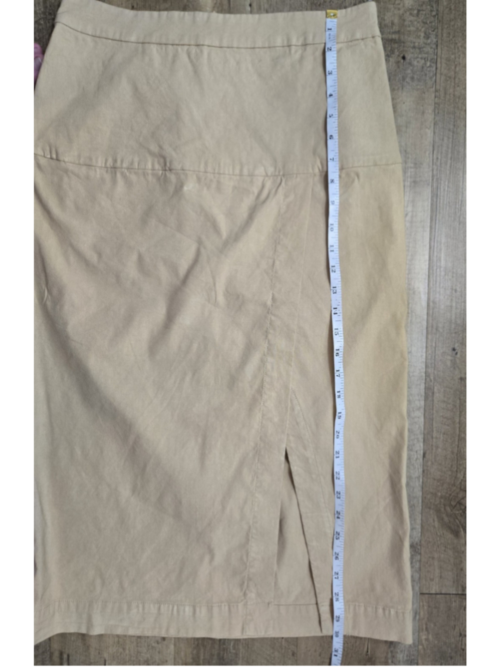 NWT By Anthropologie Linen Wrap Midi Skirt 8 Tan Khaki - Picture 9 of 12